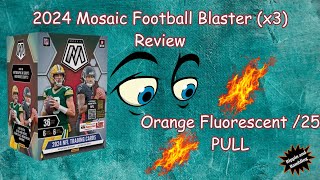 2024 Mosaic Football Blaster Review Rookie Orange Fluorescent Hit [upl. by Ardnauq]