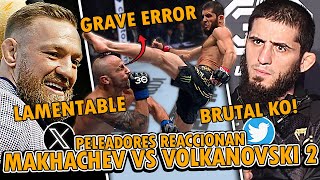 PELEADORES REACCIONAN al BRUTAL KO de ISLAM MAKHACHEV vs ALEXANDER VOLKANOVSKI 2 en UFC 294 [upl. by Koziel972]