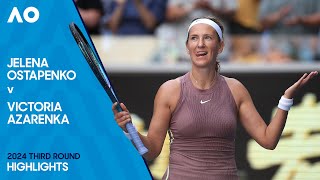 Jelena Ostapenko v Victoria Azarenka Highlights  Australian Open 2024 Third Round [upl. by Ress278]