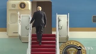 President Trump Rides on Air Force One For First Time  ABC News [upl. by Brien]