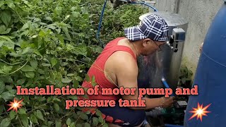 Installation of motor pump and pressure tank [upl. by Gannie]