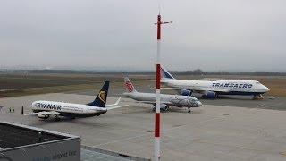 Busy afternoon at Linz Airport Boeing 747 757 and more [upl. by Dorsey]