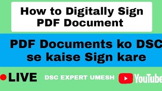 How to Digitally Sign PDF Documents 💯  PDF Documents ko Digital Signature DSC se kaise sign kare💯 [upl. by Ollie536]