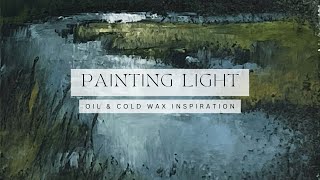 Painting Light  a tiny oil and cold wax painting inspiration  relaxing [upl. by Atis]