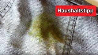 Grasflecken aus Kleidung mit Essig entfernen – Anleitung Grasfleck Jeans Trikot Hose rausbekommen [upl. by Norrab604]