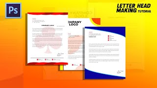 3type Letterhead design in Photoshop tutorial  how to design letterhead [upl. by Casanova486]