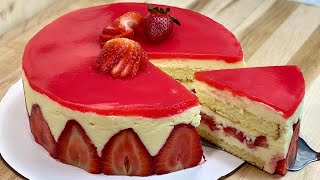 VOICI COMMENT FAIRE UN FRAISIER🍰 Recette facile de gâteau aux fraises🍓 Deli Cuisine [upl. by Nylsirhc]