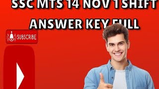 ssc mts 14 November 1st shift analysis with english sscmts sscexam normalized marks [upl. by Ayotnahs]