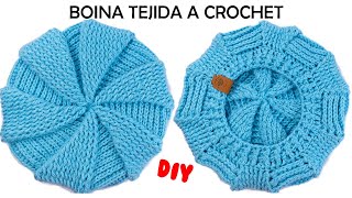 🌈COMO TEJER BOINA A CROCHET EN PUNTO ESPIRAL TODAS LAS TALLAS [upl. by Naruq]