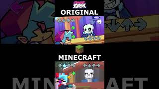 FNF Vs Sans Undertale  Lazybones Recreation  Original Vs Minecraft shorts short shortvideo [upl. by Tarr181]