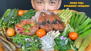 Pritong IsdaSteamed Veggies at Ginamos Mukbang Asmr  Filipino Food Mukbang Philippines [upl. by Benkley]