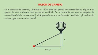 9 Razón de cambio ¿A qué razón sube el globo en ese instante [upl. by Felita645]