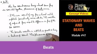 Class 11 Physics  Stationary Waves And Beats  47 Beats  For JEE amp NEET [upl. by Acirne]