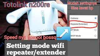 SETTING ROUTER WIFI TOTOLINK N200RE SETUP MODE REPEATER  WIFI EXTENDER [upl. by Aehtorod]