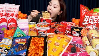 편의점 꿀조합 🎉 신라면 더레드 피자 탕후루 디저트 젤리 신상 먹방 Korean Convenience Store Food Desserts Mukbang ASMR Ssoyoung [upl. by Ina]