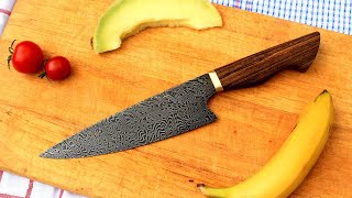 Knife making  Making a mosaic damascus Chefknife [upl. by Giliane]