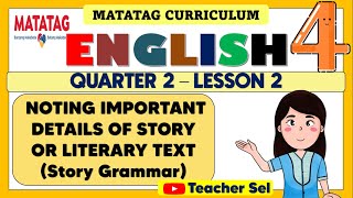 GRADE 4 ENGLISH 4 QUARTER 2 LESSON 2 MATATAG  NOTING IMPORTANT DETAILS OF STORYLITERARY TEXT [upl. by Chil]