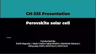 Perovskite Solar Cell Full Presentation with Questions amp Discussion  Nanomaterials  IITG [upl. by Anivid476]