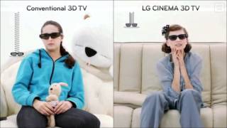 Conventional 3D TV Display Vs LG Cinema 3D TV  Differences amp Advantages [upl. by Howey547]