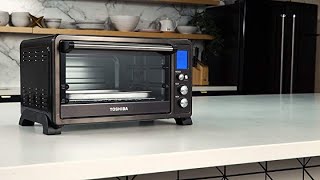 Toshiba AC25CEWBS Digital oven with ConvectionToastBakeBroil Function 6Slice Bread [upl. by Subak]