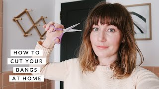 How to Trim Your Bangs At Home • Zooey Deschanel Style Hair [upl. by Hanae]