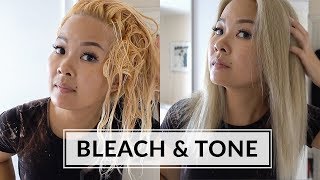 BLEACH amp TONE HAIR AT HOME  Wella T14 [upl. by Sosthina]