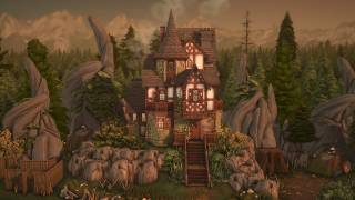 Whimsical Witchs Cottage Moonwood Mill The Sims 4 SpeedBuild No CC [upl. by Etteiram]