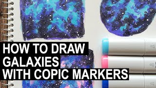 Drawing Galaxies with Just 3 Markers CopicAlcohol Markers [upl. by Jo Ann]