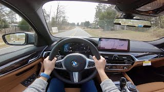 2022 BMW 530i Sedan POV ASMR  Walkaround and Test Drive [upl. by Yelhsa703]