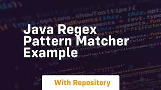 java regex pattern matcher example [upl. by Euqinom902]