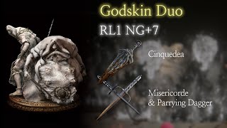 Elden Ring Daggers vs Godskin Duo RL1 NG7 Cinquedea Misericorde Parrying Dagger [upl. by Pega797]