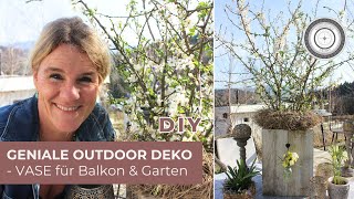 DIY  DIE PERFEKTE DEKO für Eingang Garten Balkon  Schnelle OUTDOORVASE  ÜBERTOPF aus ALTHOLZ [upl. by Nalniuq]