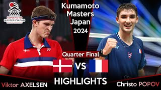 Viktor AXELSEN DEN vs Christo POPOV FRA  Kumamoto Masters Japan 2024 Badminton [upl. by Starkey]