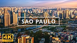 Sao Paulo  Brazil 🇧🇷  4K Drone Footage With Subtitles [upl. by Ynnij]