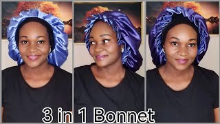 DIY Trendy 3 in 1 HAIR BONNETPleated bonnet Detailed Beautarie [upl. by Name458]