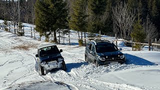 Duster 4x4 vs Jimny Diff Lock in Deep Snow Offroad [upl. by Leban]