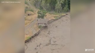 Structure swept away in Chilcotin River landslide [upl. by Fabe725]