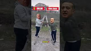 Dolar vs Türk lirası 😂 komik montaj Erdoğan shorts komik video siyasiler [upl. by Sandy]