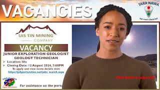 ⚒️Vacancies Uis Tin Mining Company See description for more details Closing Date 12 Aug 24 [upl. by Henryetta]