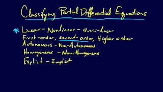 812PDEs Classification of Partial Differential Equations [upl. by Eelarbed]