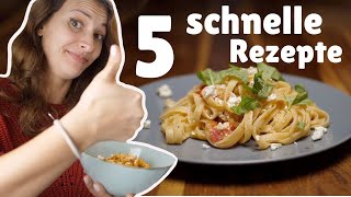 5 schnelle Rezepte in unter 10 Minuten  vegetarisch und abwechslungsreich [upl. by Adiuqal741]