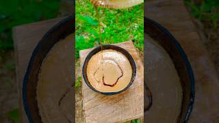 Marie biscuit pudding making inside coconut shell 😲😍 මාරි පුඩින් food shorts [upl. by Atalya]