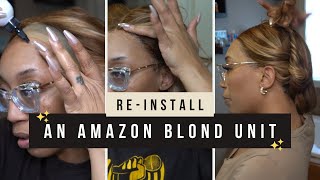 ReInstalling a 99 Amazon Blond Wig using Bold Hold Liquid Gold  EJay [upl. by Curzon]