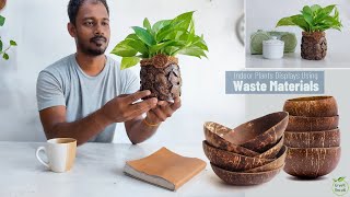 Create Stylish and Sustainable Indoor Plant Displays Using Waste Coconut Shell PiecesGREEN DECOR [upl. by Edita]