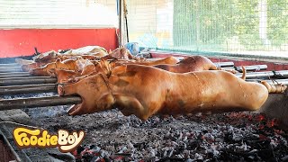 Whole Pig Cooking  Whole Pig Head Crispy Roast Pig Lechon Baboy Jamon Iberico [upl. by Letsyrc]