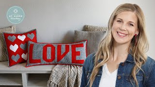 Make a quotLove Bench Pillowquot with Misty Doan on At Home With Misty Video Tutorial [upl. by Caitlin]