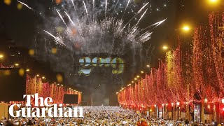 Arc de Triomphe lights up for new year in Paris [upl. by Regina]