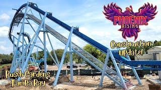 Busch Gardens Tampa Bay Phoenix Rising Roller Coaster Construction Update 4224 [upl. by Folly]