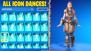 ALL ICON SERIES DANCES amp EMOTES IN FORTNITE 81 [upl. by Namref909]