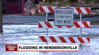 Heavy rainfall leads to flooding in Hendersonville [upl. by Philomena949]